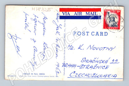 Pohlednice Indián v kroji USA 1962 (M18325)