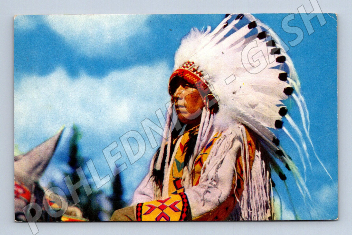 Pohlednice Indiánský náčelník Severní Amerika 1966 (M18328)