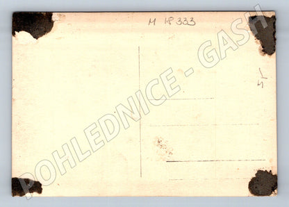 Pohlednice slavnostní portrét žen květiny retro čb (M18333)