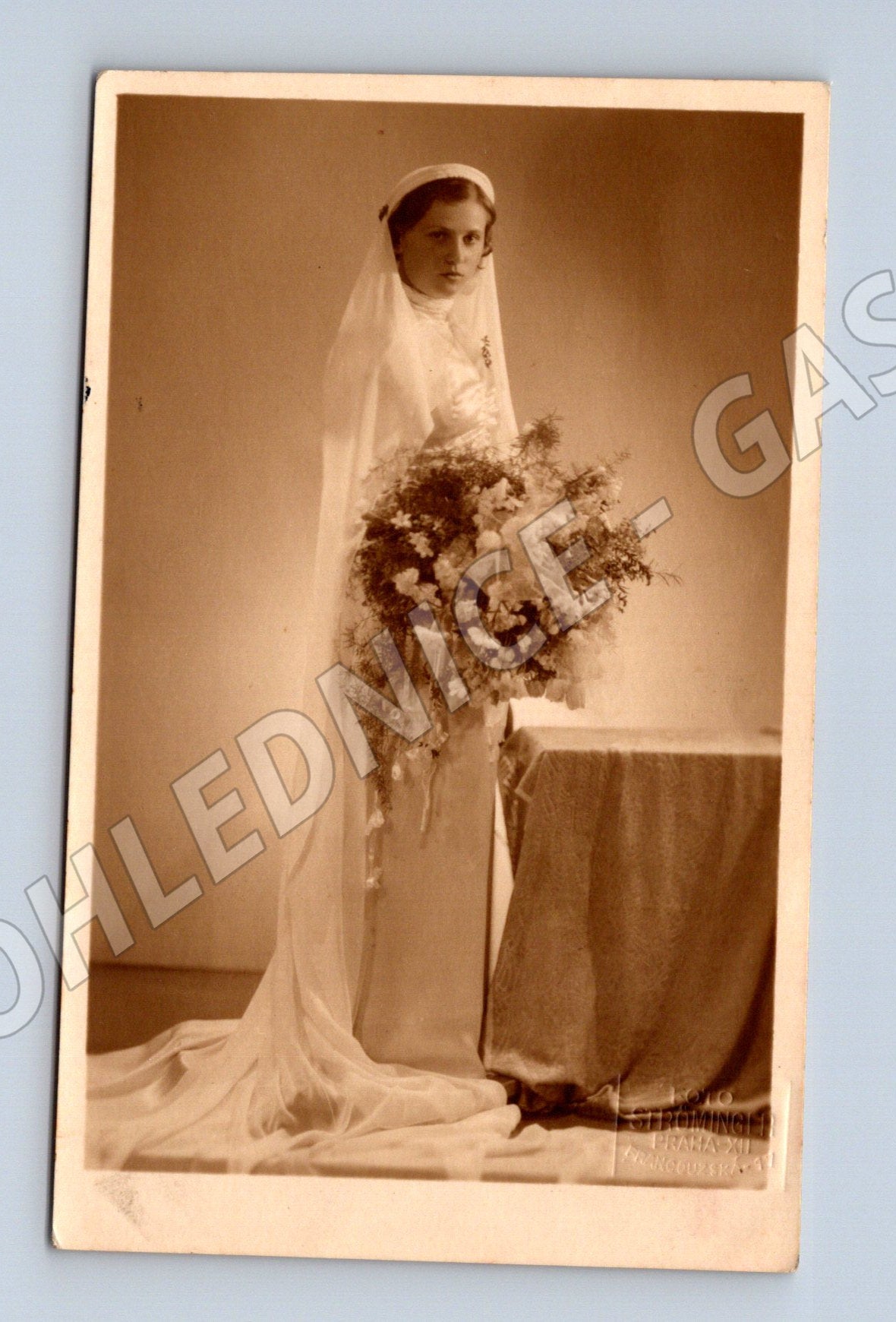 Pohlednice svatební nevěsta Ströminger Praha (M18343)