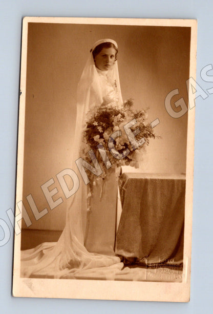 Pohlednice svatební nevěsta Ströminger Praha (M18343)