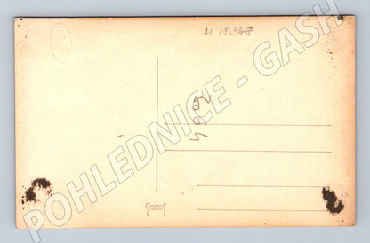 Pohlednice svatební novomanželé sepia (M18348)