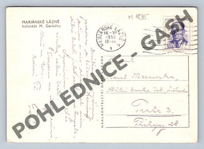 Pohlednice Mariánské Lázně kolonáda M Gorkého (M1835)