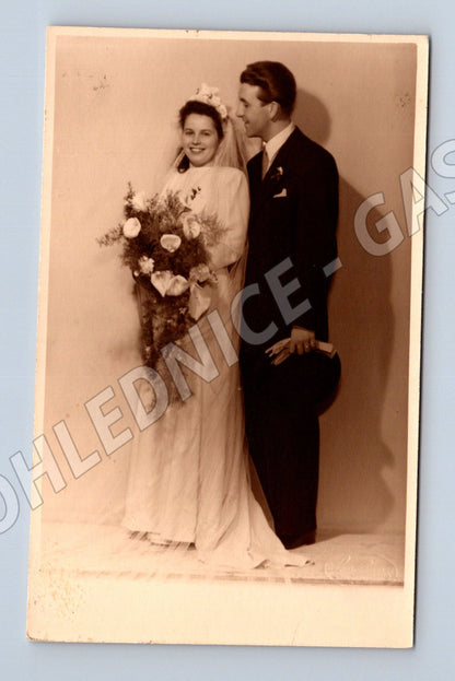 Pohlednice svatební portrét malý formát (M18365)