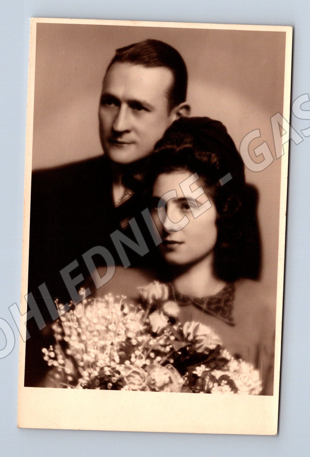 Pohlednice portrét muž a žena svatební (M18367)