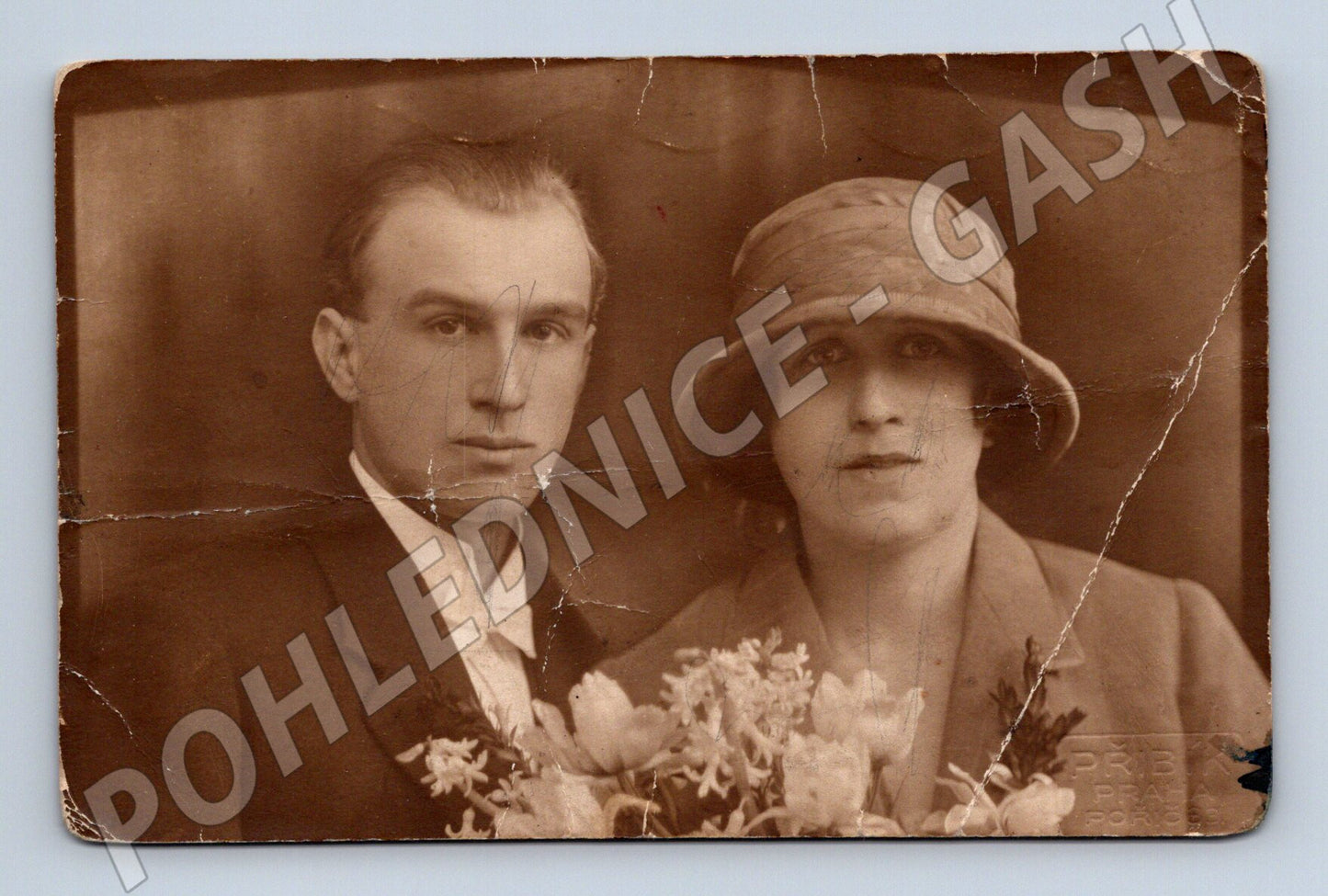Pohlednice portrét muž a žena Přibyl Praha (M18372)