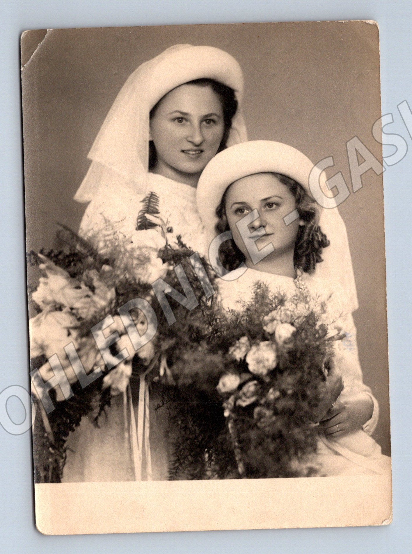 Pohlednice portrét dvou žen Žatec (M18379)