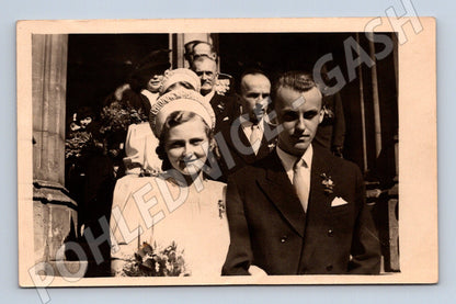 Pohlednice svatební retro společenská událost (M18391)