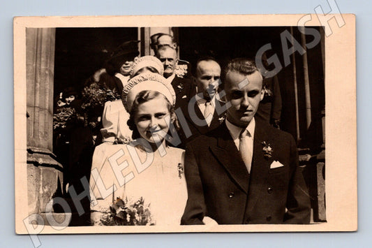 Pohlednice svatební retro společenská událost (M18391)