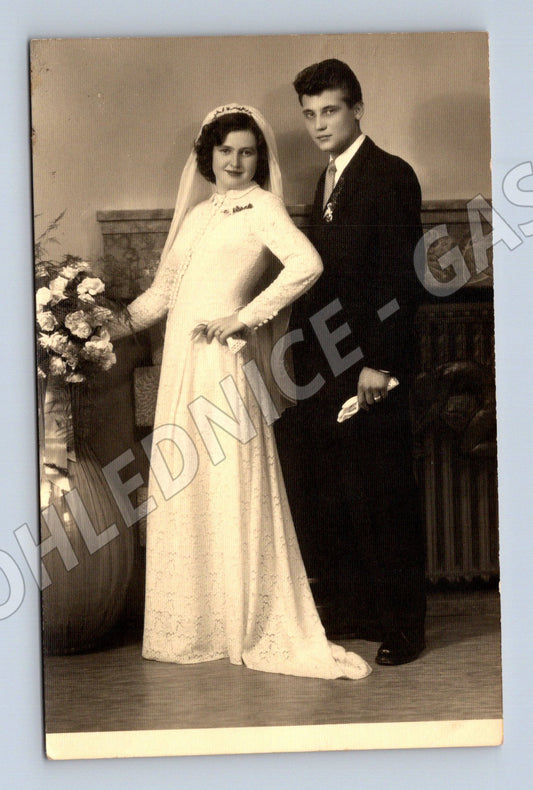 Pohlednice svatební ateliér Ševčík Prostějov (M18396)