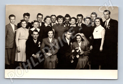 Pohlednice svatební skupina ČSR 1940 50 (M18398)