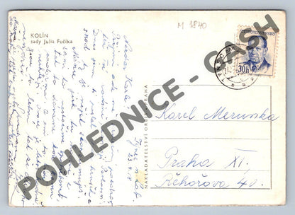 Pohlednice Kolín sady Julia Fučíka (M1840)
