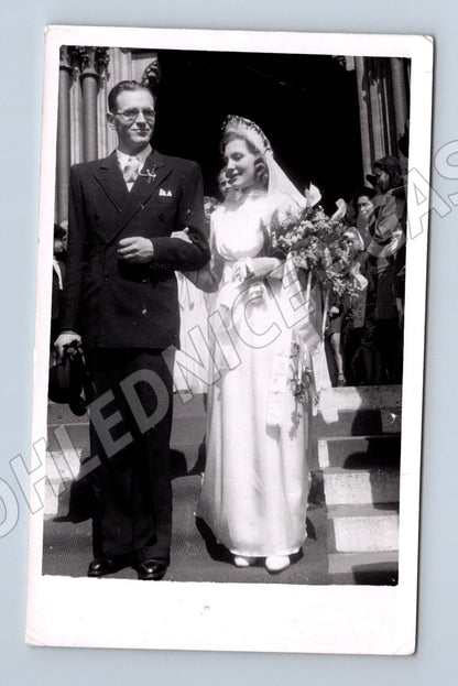 Pohlednice svatební pár 1 pol 20 století (M18406)