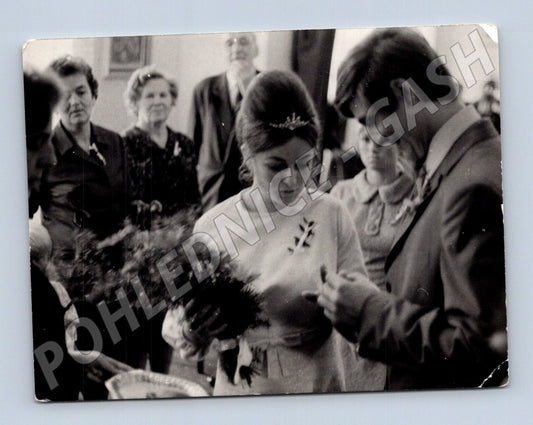 Pohlednice svatební obřad vintage čb (M18426)