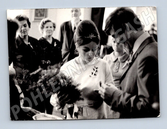 Pohlednice svatební výměna prstýnků (M18430)