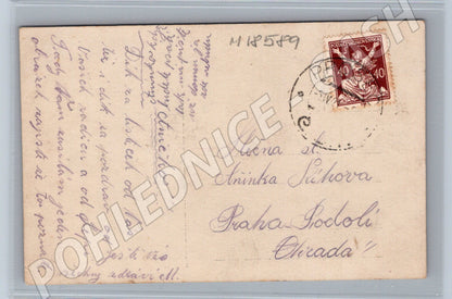 Pohlednice žena v lidovém kroji ČSR ručně psaná (M18589)