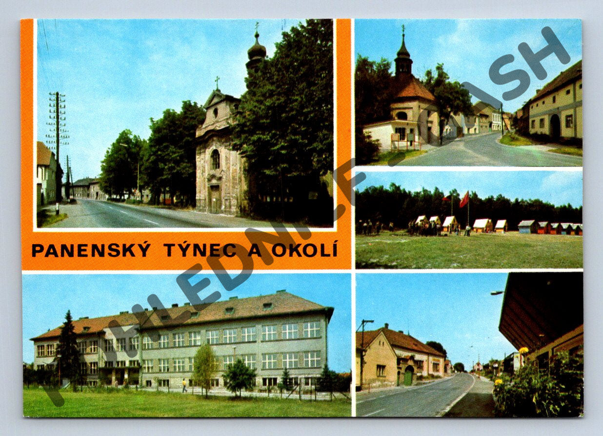 Pohlednice Panenský Týnec velký formát Panorama (M186)