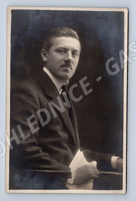 Pohlednice krasobruslař 1928 Foto Procházka (M18668)