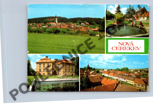 Pohlednice Nová Cerekev panoráma zámek Vysočina (M187)