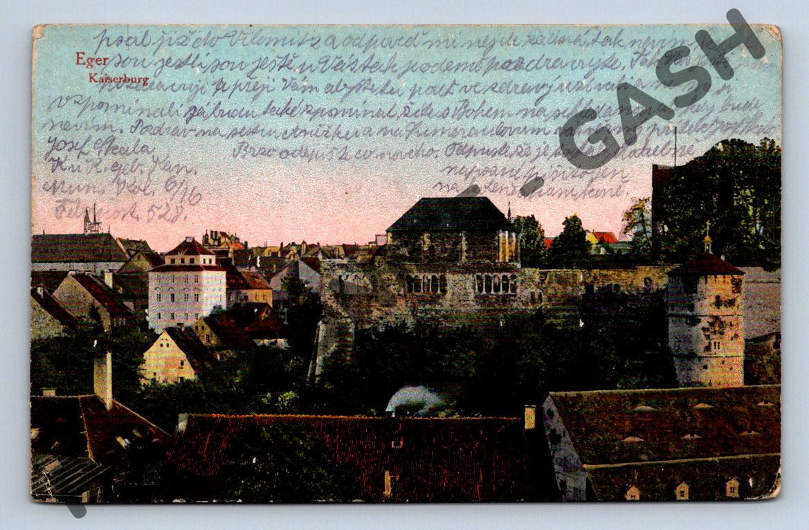 Pohlednice Cheb Eger Kaiserburg polní pošta (M1873)