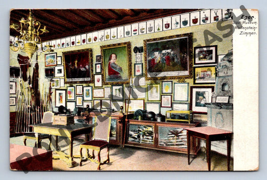 Pohlednice Cheb Valdštejnská místnost muzeum 1916 (M1874)