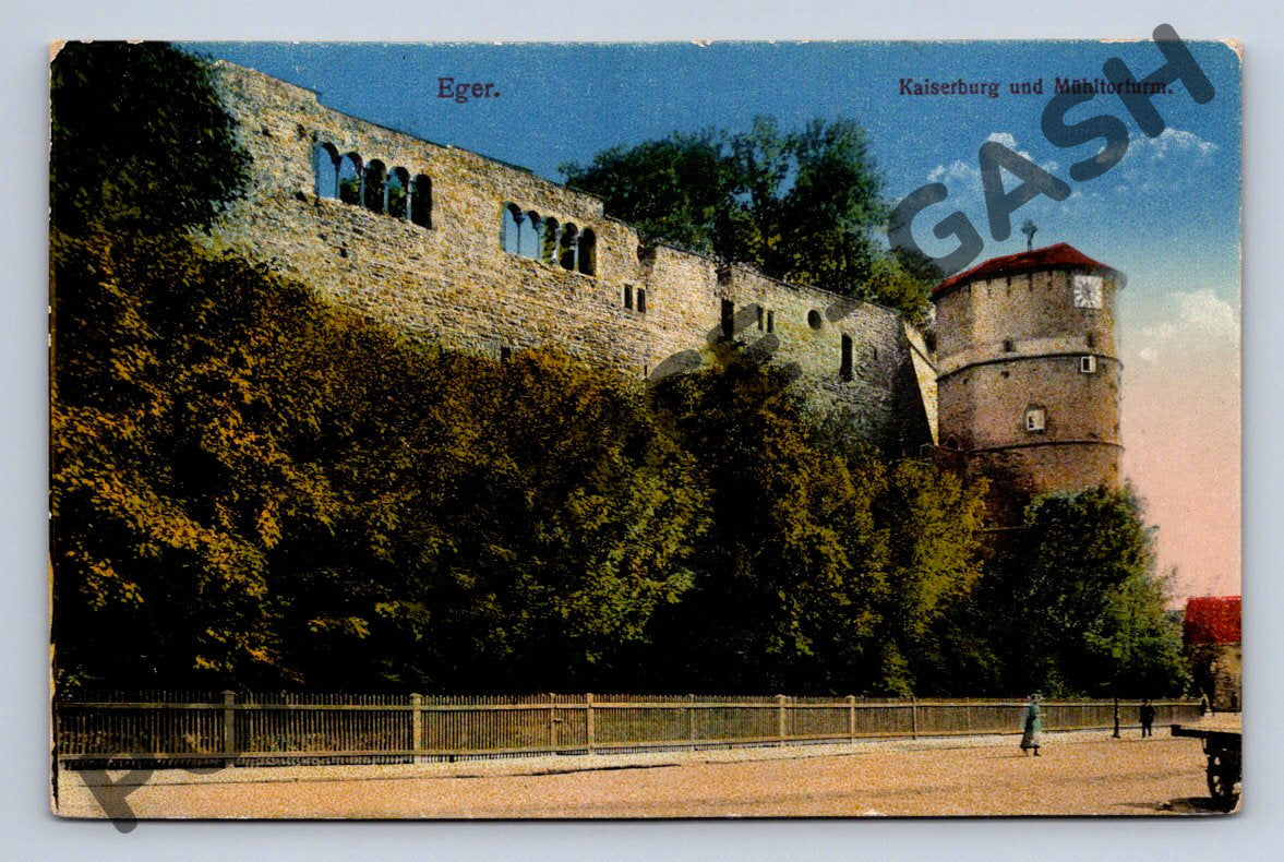 Pohlednice Cheb Eger Kaiserburg Mühltorturm 1920 (M1875)