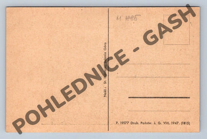 Pohlednice Krkonoše Sněžka 1605 m 1947 (M1885)
