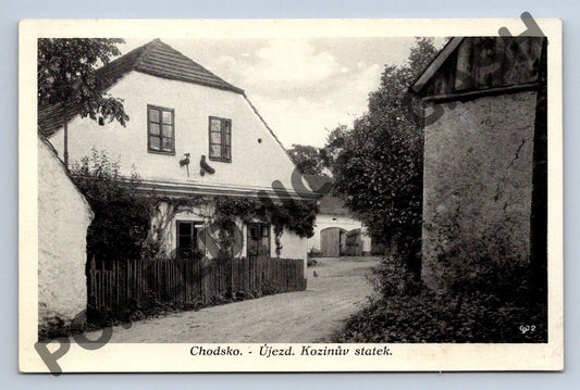 Pohlednice Chodsko Újezd Kozinův statek (M1888)