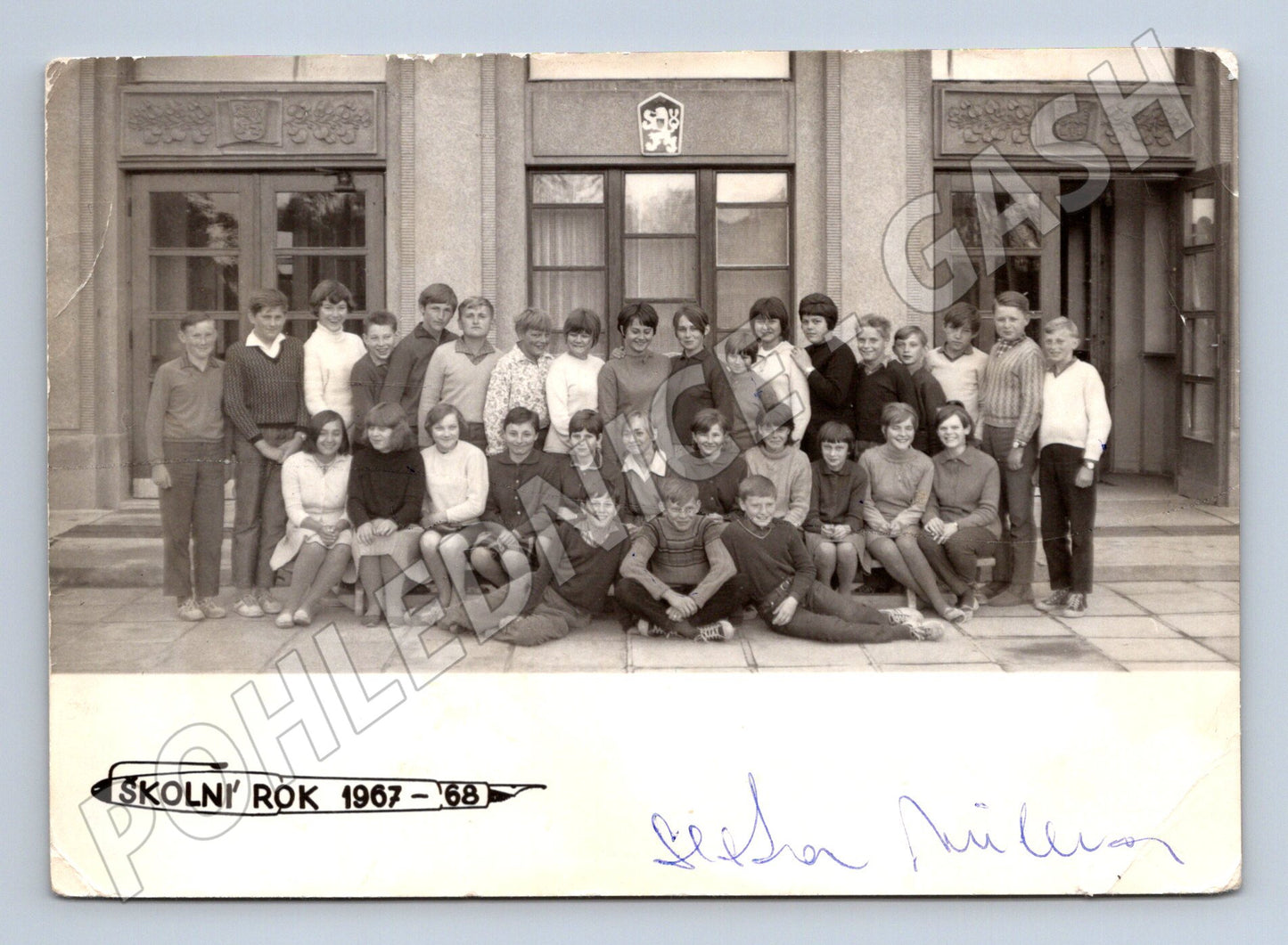 Pohlednice školní 1967 68 podpisy třídy ČSSR (M18916)