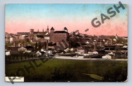 Pohlednice Mladá Boleslav kolorovaná 1919 zaslaná (M1892)