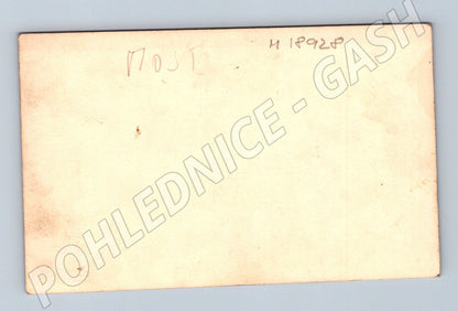 Pohlednice Most skupina dětí a kněz cca 1930 (M18928)