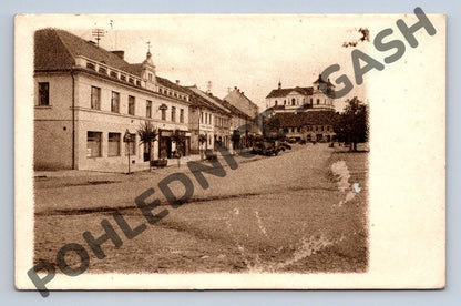 Pohlednice Přeštice náměstí ČB (M1895)