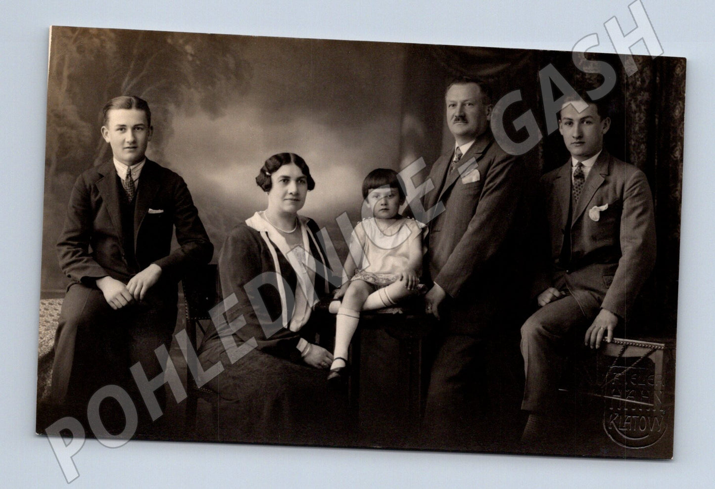 Pohlednice rodinný portrét Kletow 1920 1940 (M18951)