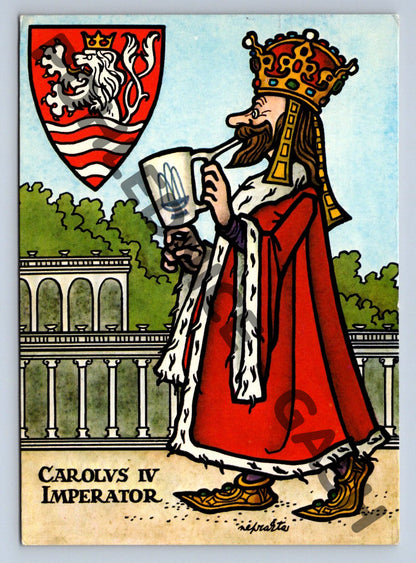 Pohlednice Karlovy Vary Karel IV malý formát 1974 (M1897)