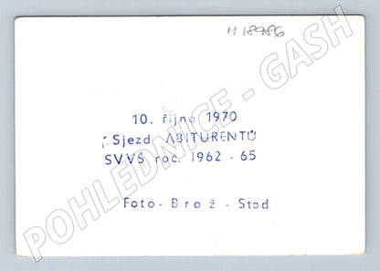 Pohlednice sjezd abiturientů SVVŠ Stod 1970 (M18986)