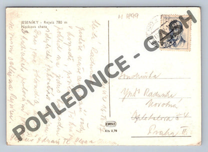 Pohlednice Jeseníky Rejvíz Noskova chata 1951 (M1899)
