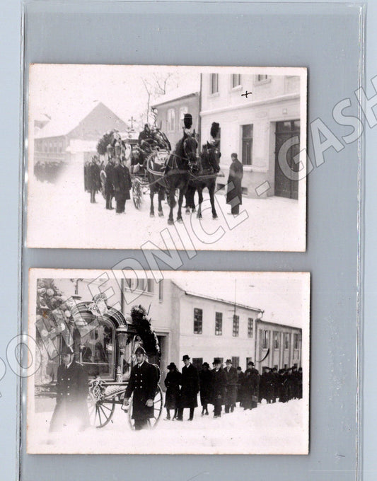 Pohlednice kočár koně město slavnostní pohřební (M18991)