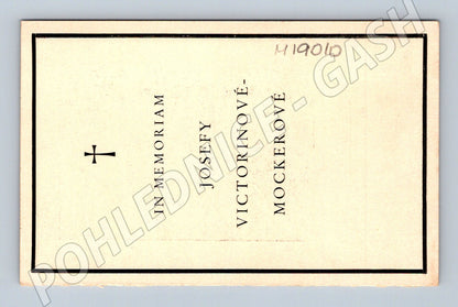Pohlednice smuteční Josefa Victorinová Mockerová (M19010)