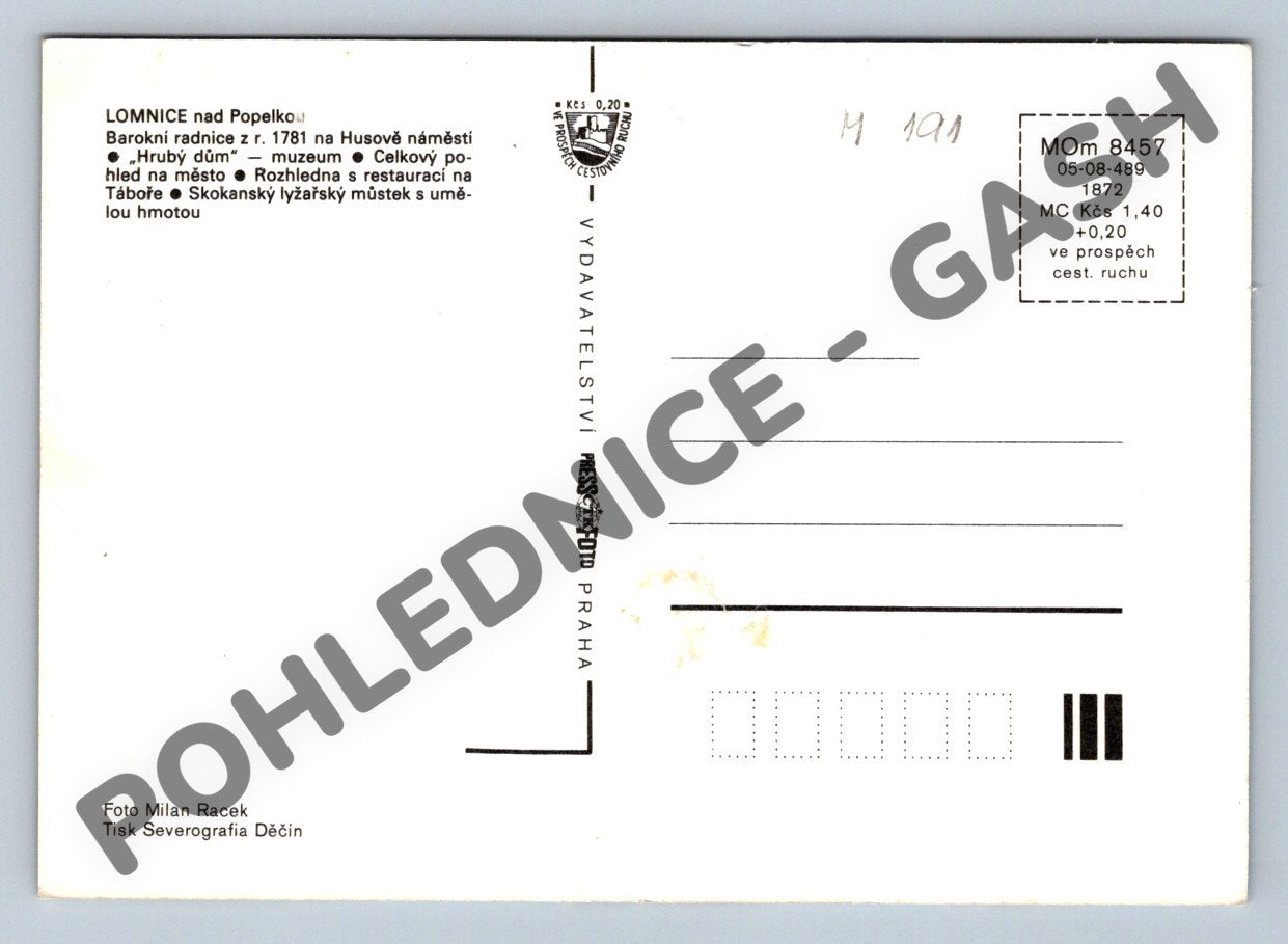Pohlednice Lomnice nad Popelkou radnice muzeum (M191)