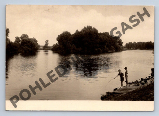 Pohlednice Lázně Toušeň soutok Jizery Labe 1955 (M1910)
