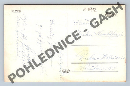 Pohlednice Plzeň náměstí Republiky katedrála sv Bartoloměje (M1912)