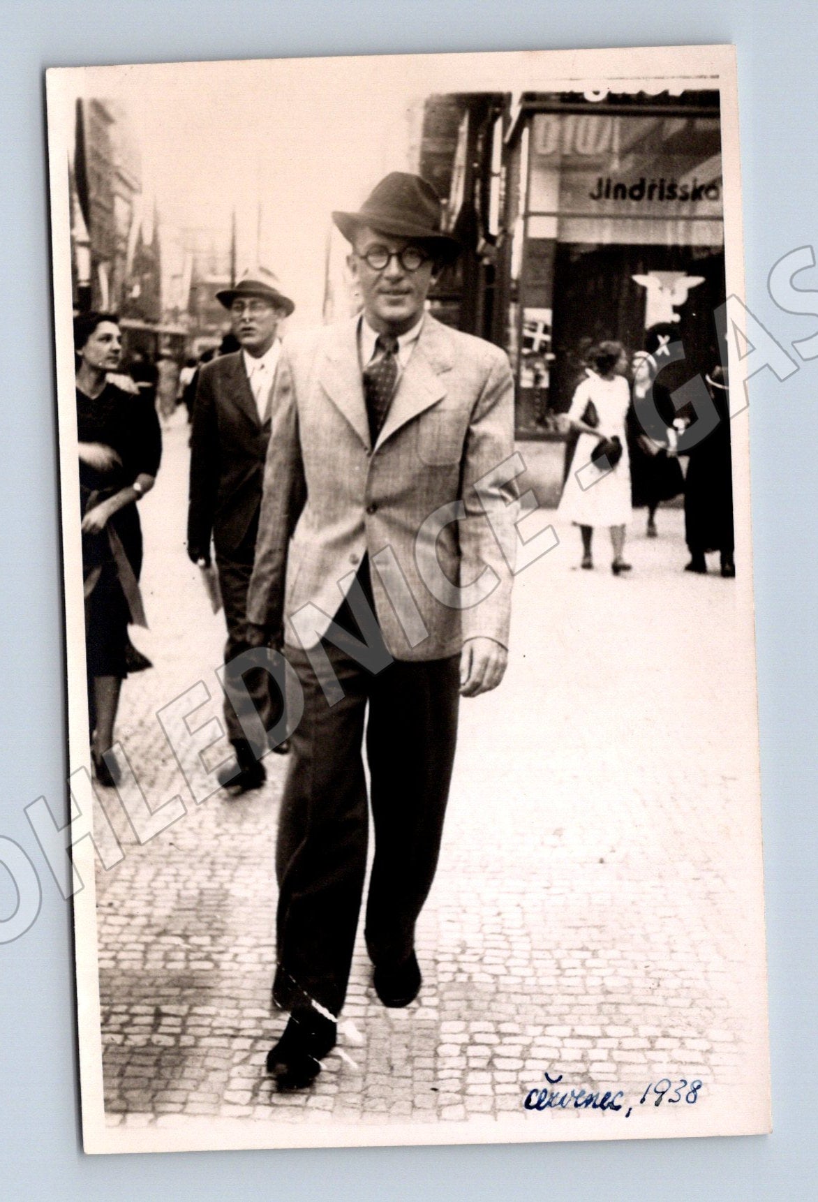 Pohlednice Jindřišská Praha malý formát 1938 (M19122)