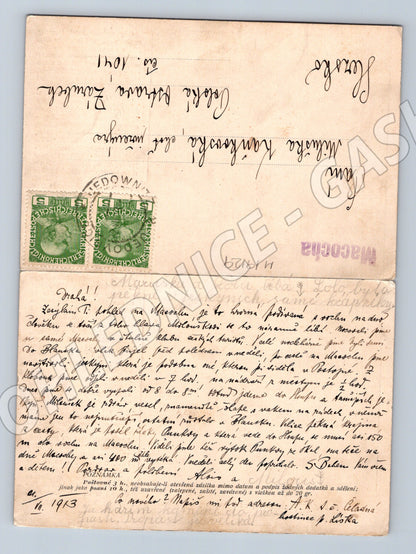 Pohlednice Macocha Moravský kras rozvírací 1913 (M19129)
