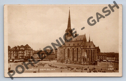 Pohlednice Plzeň náměstí Republiky 1925 (M1913)