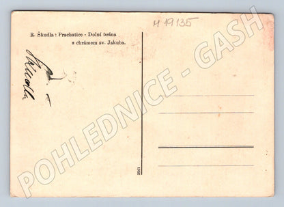 Pohlednice Prachatice Brána Šumavy autogram podpis Škudla (M19135)