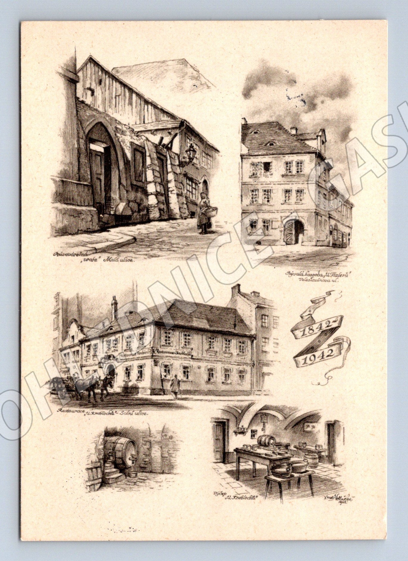 Pohlednice Plzeň Měšťanský pivovar výročí Protektorát razítko (M19137)