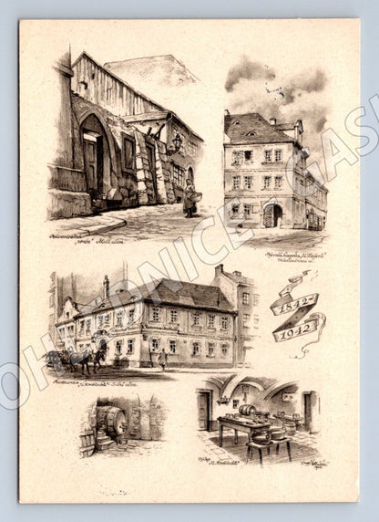 Pohlednice Plzeň Měšťanský pivovar výročí Protektorát razítko (M19137)
