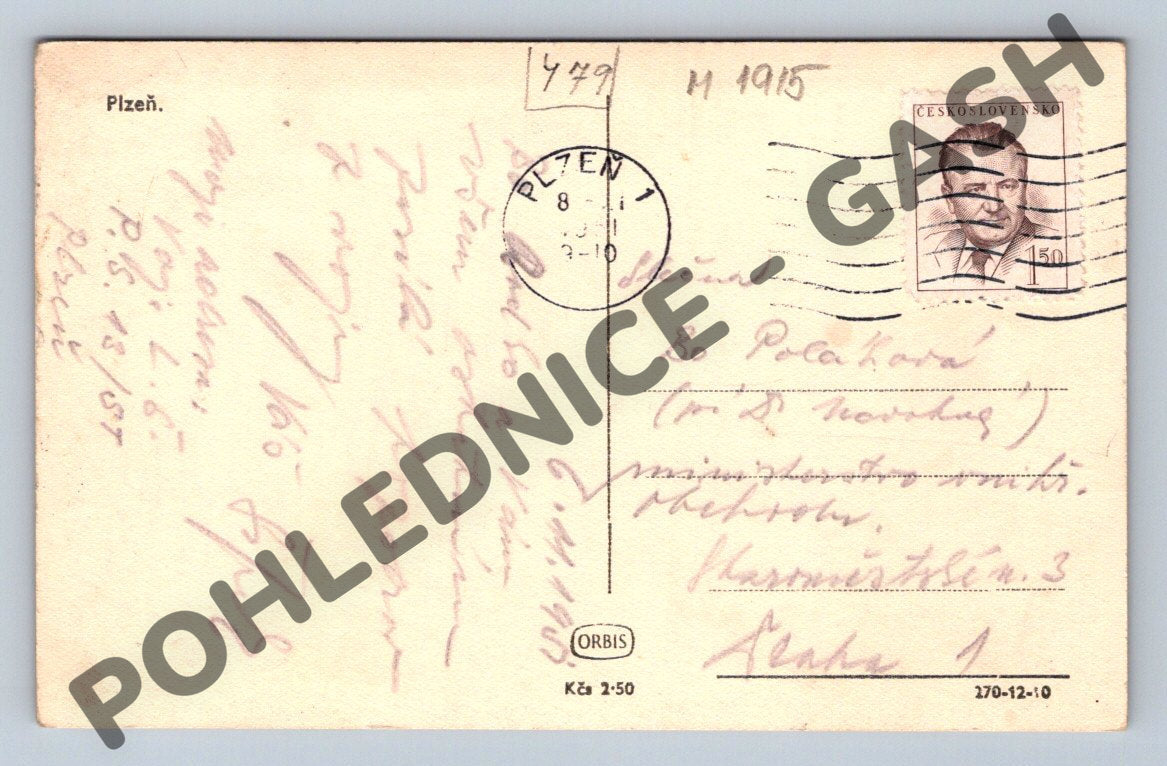 Pohlednice Plzeň katedrála sv Bartoloměje (M1915)