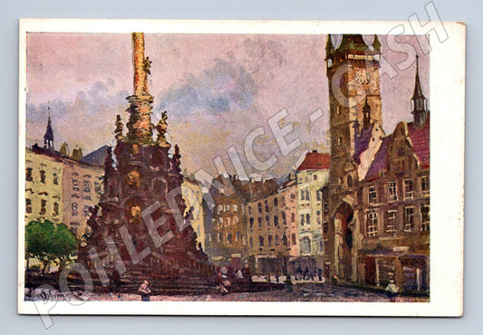 Pohlednice Olomouc radnice Sloup Nejsvětější Trojice malý for (M19160)