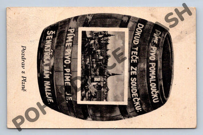 Postcard Pilsen beer keg motif 1918 (M1918)